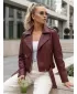 Ženska jakna DSTREET TY5649 TAMNOCRVENA