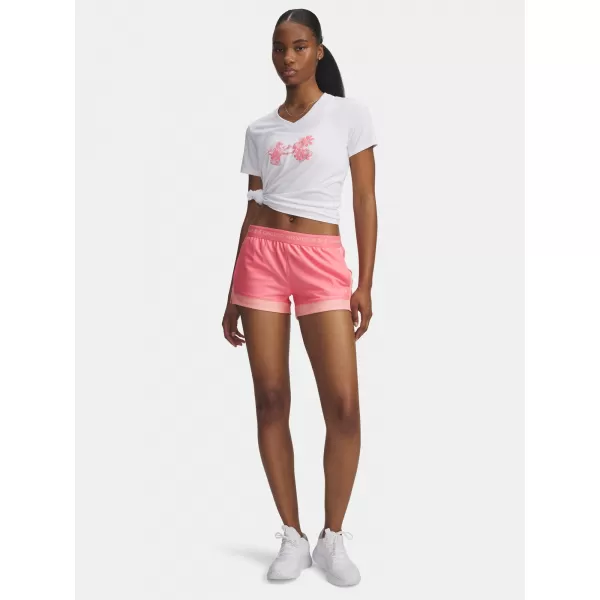  Ženske kratke hlače UNDER ARMOUR TECH PLAY UP 3IN COLORBLOCK 6010875-600 RUŽIČASTA 