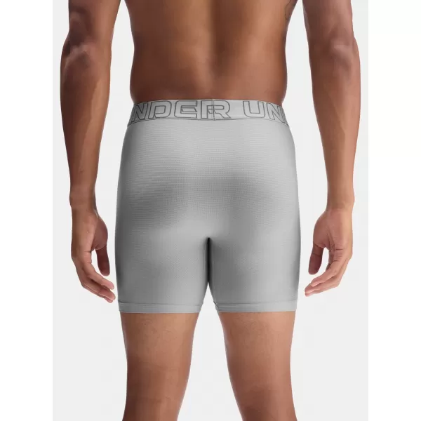  Muške bokserice UNDER ARMOUR UA PERFORMANCE TECH MESH - SOLID 6IN - 1383884-069 TITANIJUM 
