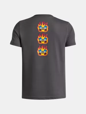Majica za dječake UNDER ARMOUR UA FLAME WM SS 6005059-025 SIVA