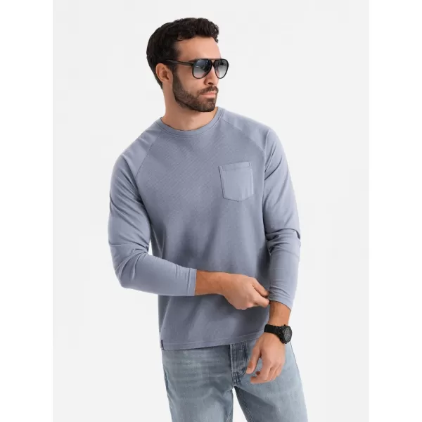 Muška majica kratkih rukava OMBRE OM-LSCL-0109 PLAVI TRAPER 
