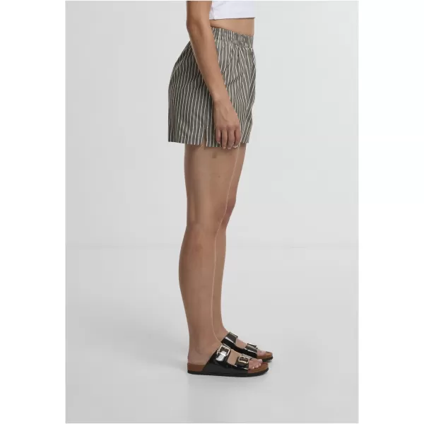  Ženske kratke hlače URBAN CLASSICS TB6845 MASLINA/BIJELA 