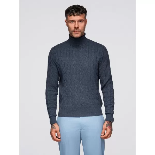  Muški pulover OMBRE OM-SWTN-0157 TAMNOPLAVA 