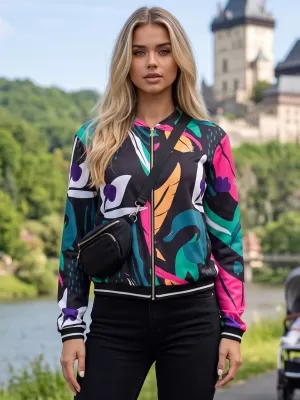 Ženska jakna ALTISPORT HADARIT CRNI UZORAK