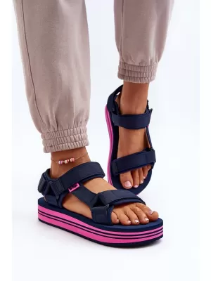 Ženske sandale LEE COOPER LCW-24-05-2753L MORNARICA/FUKSIJA