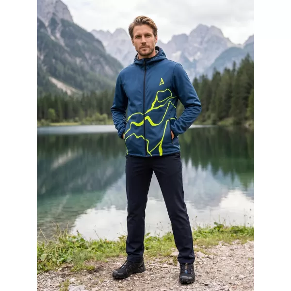  Muška vrhunska softshell jakna ALTISPORT VOJ/ALM073JACK01 TAMNOPLAVA/NEON ŽUTA 