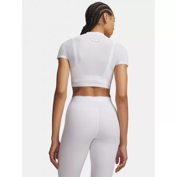  Ženska majica kratkih rukava UNDER ARMOUR HEATGEAR ELITE CROP MCK SS 6014710-100 BIJELA 