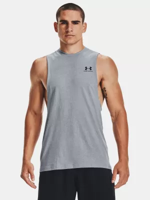 Muška majica bez rukava UNDER ARMOUR LEFT CHEST CUT OFF TANK 1329286-035 SIVA