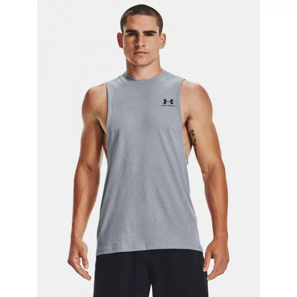  Muška majica bez rukava UNDER ARMOUR LEFT CHEST CUT OFF TANK 1329286-035 SIVA 