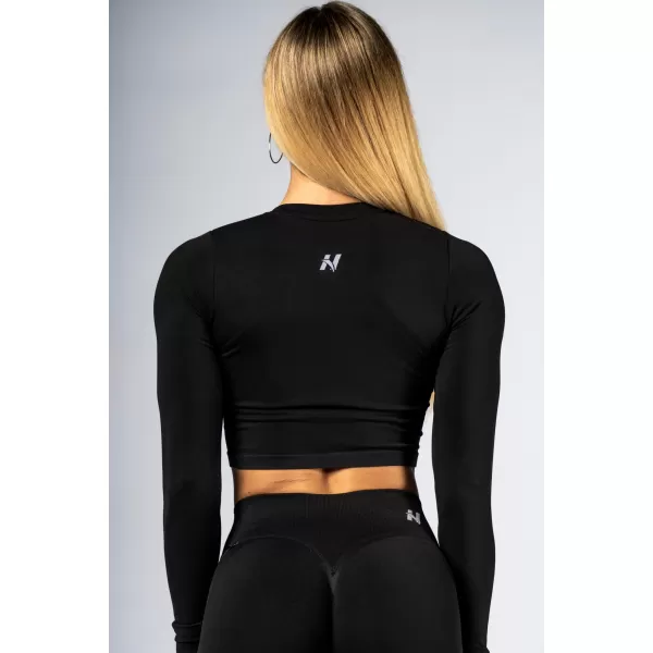 Bešavni crop top s dugim rukavima POWER 892 BLACK Nebbia 