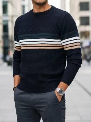 Muški pulover DSTREET WX2323 TAMNOPLAVA