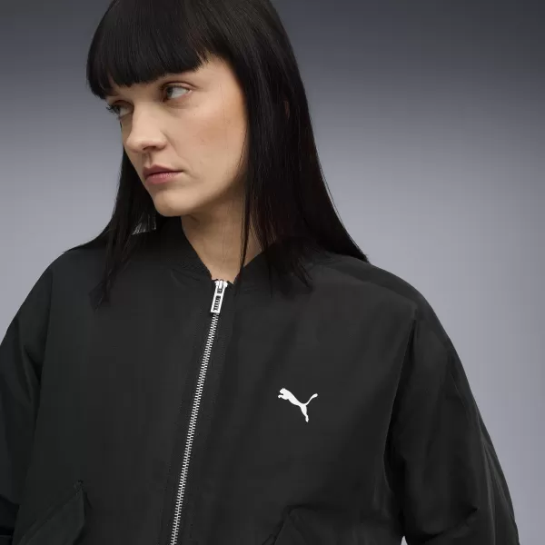  Ženska jakna PUMA T7 SATIN BOMBER JACKET 632168-01 PUMA CRNA 