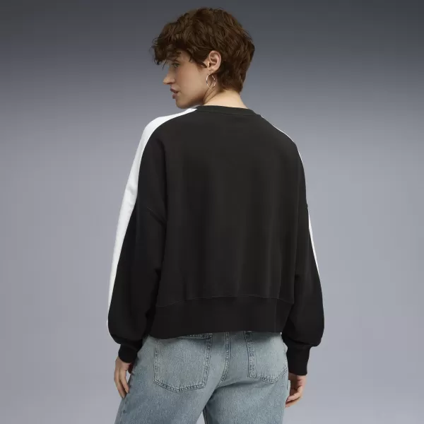  Ženski sweatshirt PUMA T7 OVER-OVERSIZED CREW 633439-01 PUMA CRNA 