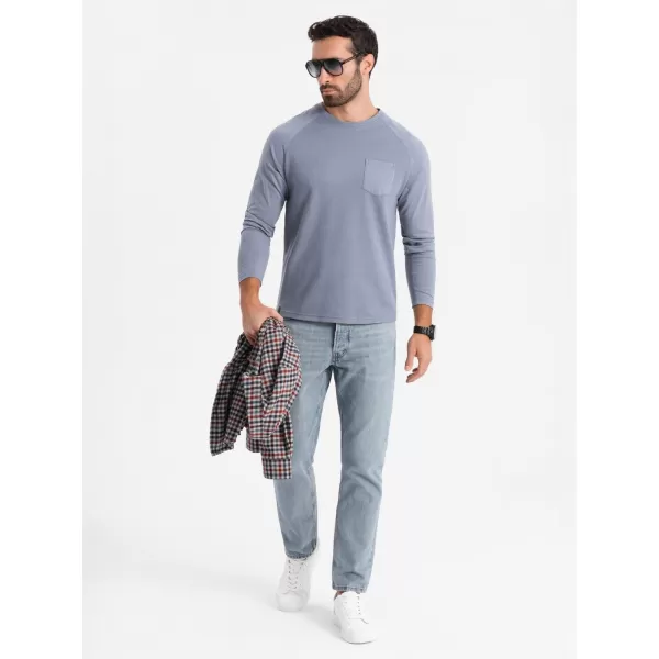  Muška majica kratkih rukava OMBRE OM-LSCL-0109 PLAVI TRAPER 