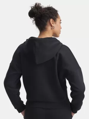 Ženski sweatshirt UNDER ARMOUR RIVAL FLC PIPED HZ HOODIE 6003707-005 CRNA