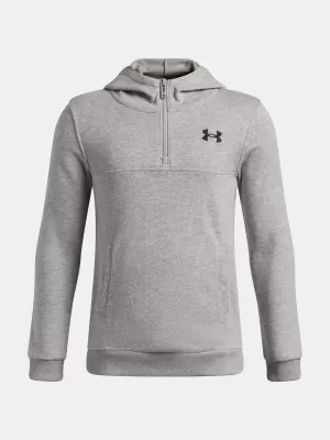 Trenirka za dječake UNDER ARMOUR UA RIVAL LW 1/4 ZIP HOODIE 6009316-011 SIVA