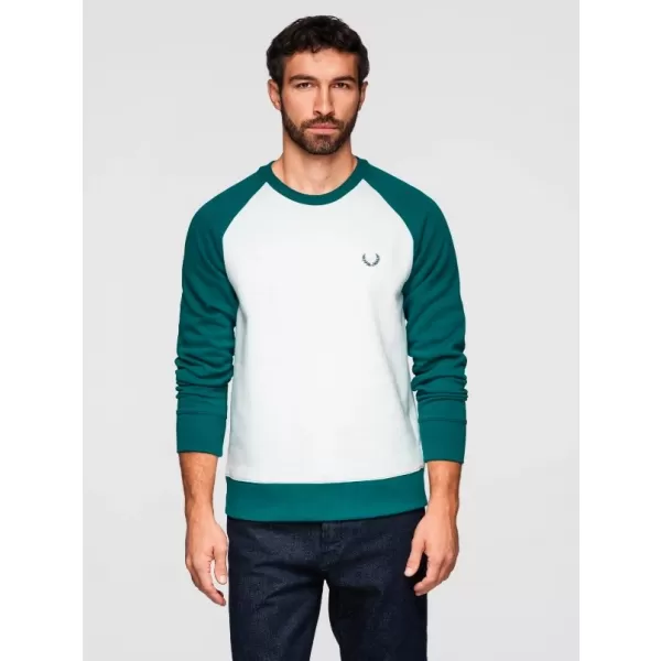  Muški sweatshirt OMBRE OM-SSNZ-0239 KREM I TAMNOZELENA 