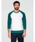 Muški sweatshirt OMBRE OM-SSNZ-0239 KREM I TAMNOZELENA
