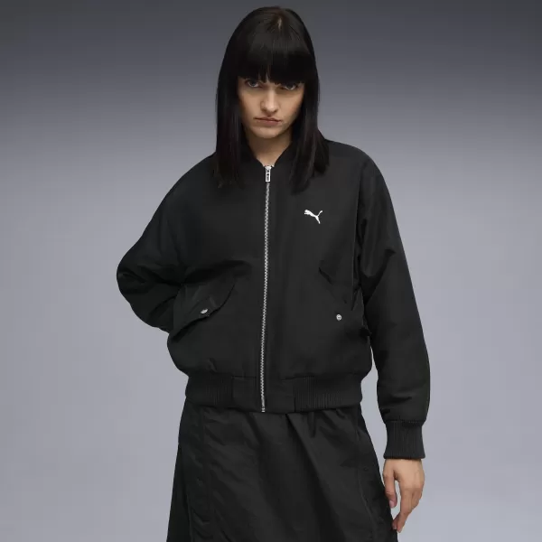  Ženska jakna PUMA T7 SATIN BOMBER JACKET 632168-01 PUMA CRNA 