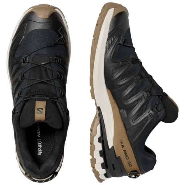  Muške cipele SALOMON XA PRO 3D V9 GTX LIFELONG M L47963800 CRNA/KOJOT SMEĐA/LED OD VANILIJE 