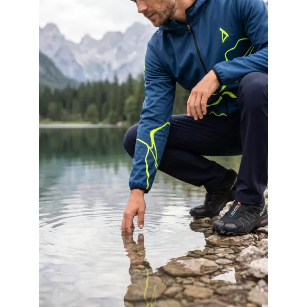  Muška vrhunska softshell jakna ALTISPORT VOJ/ALM073JACK01 TAMNOPLAVA/NEON ŽUTA 