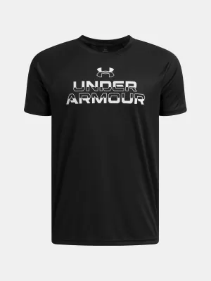 Majica za dječake UNDER ARMOUR UA TECH SPLIT WORDMARK SS 1383010-004 CRNA