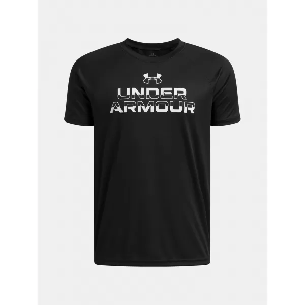  Majica za dječake UNDER ARMOUR UA TECH SPLIT WORDMARK SS 1383010-004 CRNA 