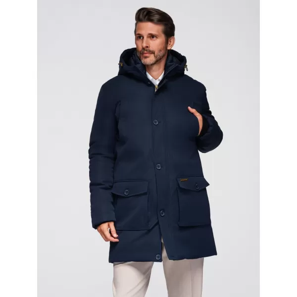  Muška parka OMBRE OM-JAPJ-0287 TAMNOPLAVA 