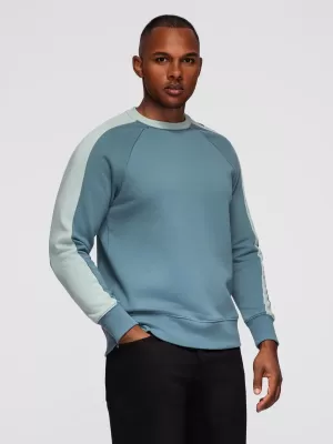 Muški sweatshirt OMBRE OM-SSNZ-0200 IZBIJELJENI TIRKIZ