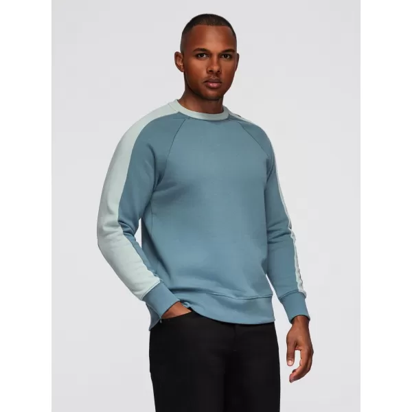  Muški sweatshirt OMBRE OM-SSNZ-0200 IZBIJELJENI TIRKIZ 