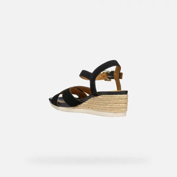  Ženske sandale GEOX ISCHIA CORDA G000706 CRNA 
