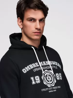 Muški sweatshirt OMBRE B1714 CRNA