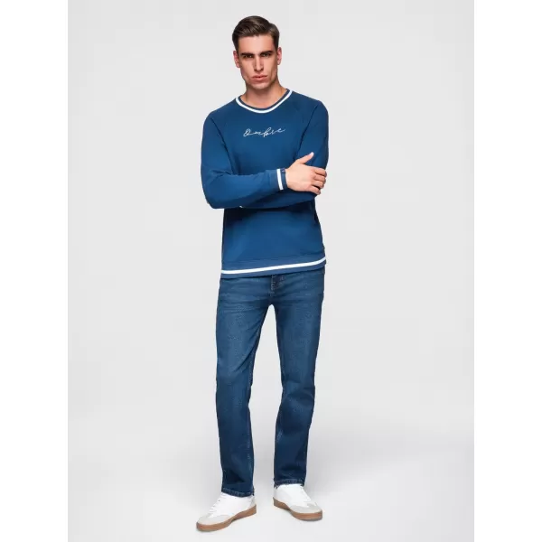  Muški sweatshirt OMBRE OM-SSNZ-0244 TAMNOPLAVA 
