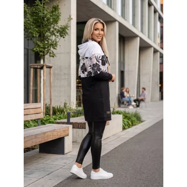  Ženski sweatshirt ALTISPORT HETHER CRNO/BIJELO 