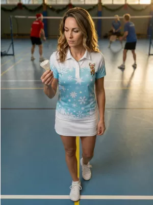 Ženska božićna majica s premium ovratnikom ALTISPORT VOJ/ALWVN3TR05 PLAVA
