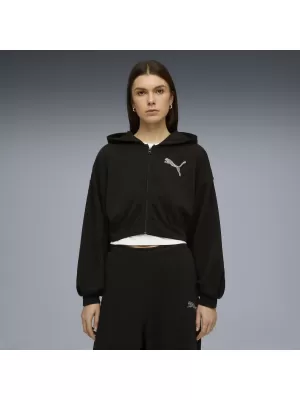 Ženski sweatshirt PUMA ESS GRAPHIC BEDAZZLED HOODIE 635394_01 PUMA CRNA