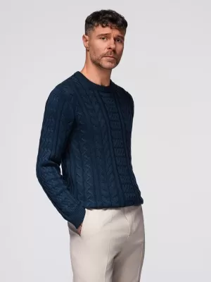 Muški pulover OMBRE OM-SWSW-0173 TAMNOPLAVA