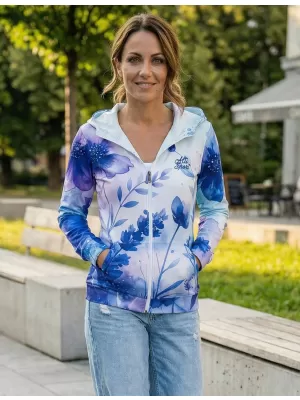 Ženska premium majica s patentnim zatvaračem ALTISPORT VOJ/ALW127MI02 PLAVA/LJUBIČASTA