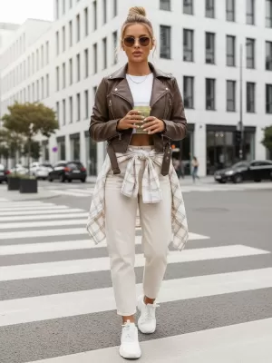 Ženska jakna DSTREET TY5537 SMEĐA