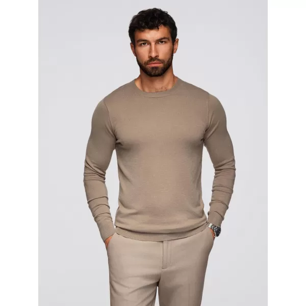  Muški pulover OMBRE OM-SWBS-0106 TAMNO BEŽ 