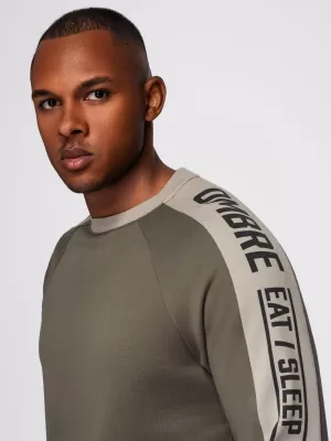 Muški sweatshirt OMBRE OM-SSNZ-0200 MASLINA