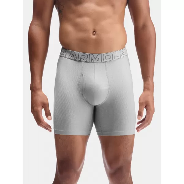  Muške bokserice UNDER ARMOUR UA PERFORMANCE TECH MESH - SOLID 6IN - 1383884-069 TITANIJUM 