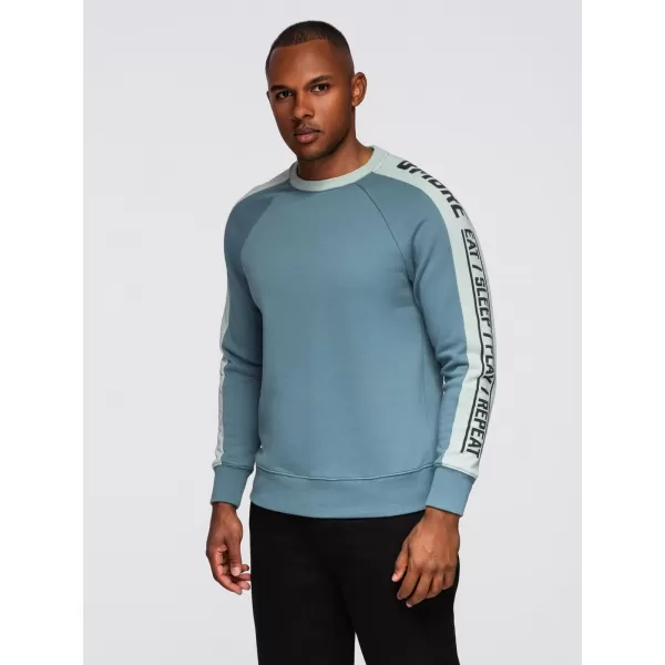  Muški sweatshirt OMBRE OM-SSNZ-0200 IZBIJELJENI TIRKIZ 