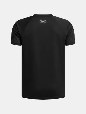 Majica za dječake UNDER ARMOUR UA TECH SPLIT WORDMARK SS 1383010-004 CRNA