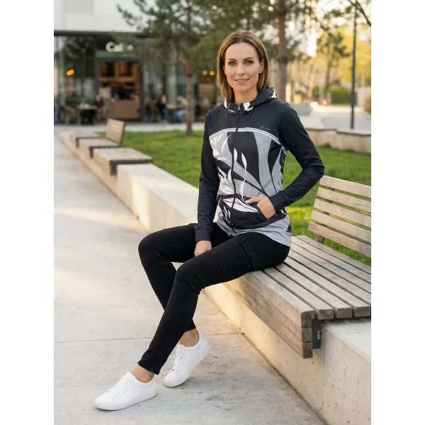  Ženska premium majica s patentnim zatvaračem ALTISPORT VOJ/ALW128MI02 CRNO-BIJELO 