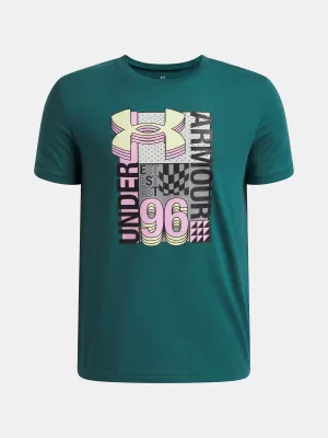 Majica za dječake UNDER ARMOUR UA B LOGO WM COLLAGE SS 6009271-338 ZELENA