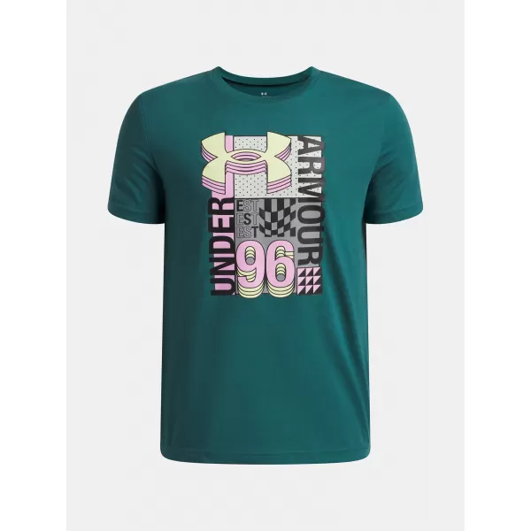  Majica za dječake UNDER ARMOUR UA B LOGO WM COLLAGE SS 6009271-338 ZELENA 