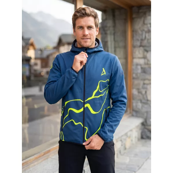  Muška vrhunska softshell jakna ALTISPORT VOJ/ALM073JACK01 TAMNOPLAVA/NEON ŽUTA 