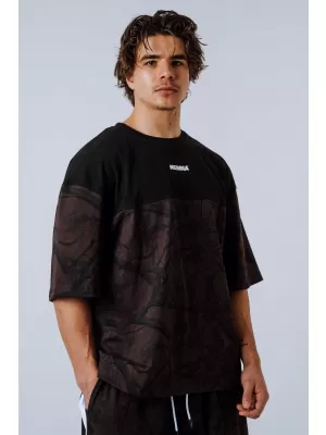 Oversized majica POWER 898 DARK BROWN CAMO Nebbia