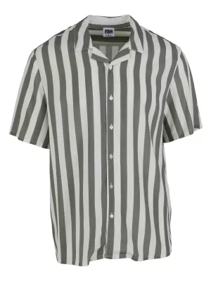 Košulja URBAN CLASSICS TB4150 BLIJEDA MASLINA/OFFWHITE